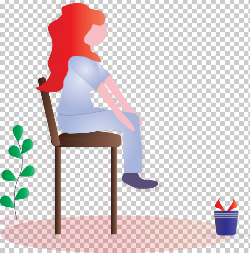 Modern Girl PNG, Clipart, Cartoon, Furniture, Modern Girl, Sitting, Table Free PNG Download