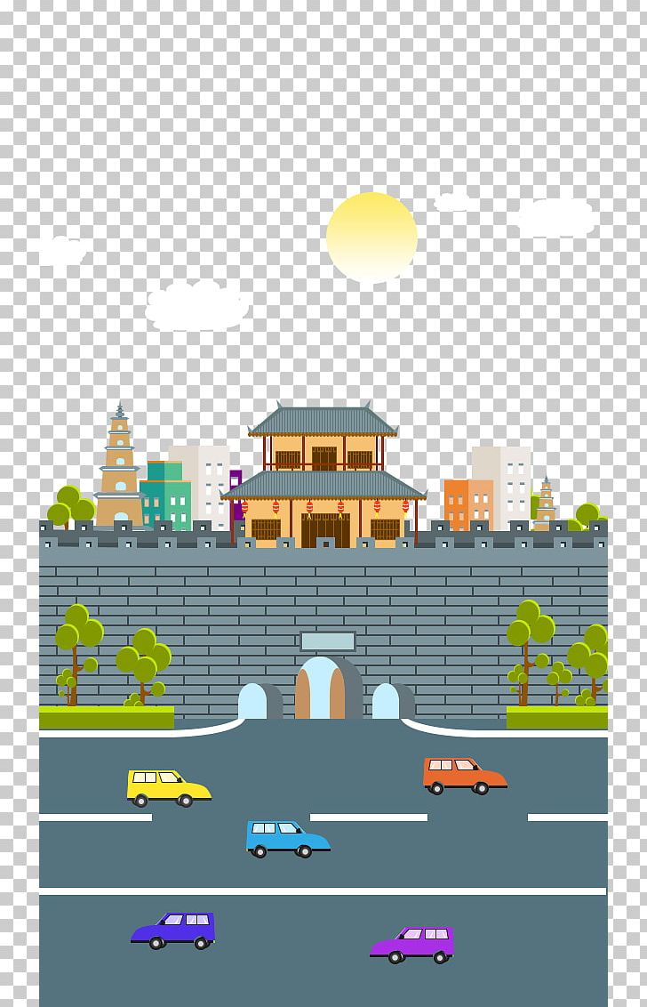 Xian Tourism Automobile Corporation PNG, Clipart, Advertising, Area, Cartoon, City, City Gate Tower Free PNG Download
