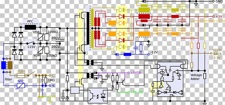 Power Supply Unit Circuit Diagram Wiring Diagram Power Converters Electronic Circuit PNG, Clipart, Angle, Area, Atx, Circuit Diagram, Diagram Free PNG Download