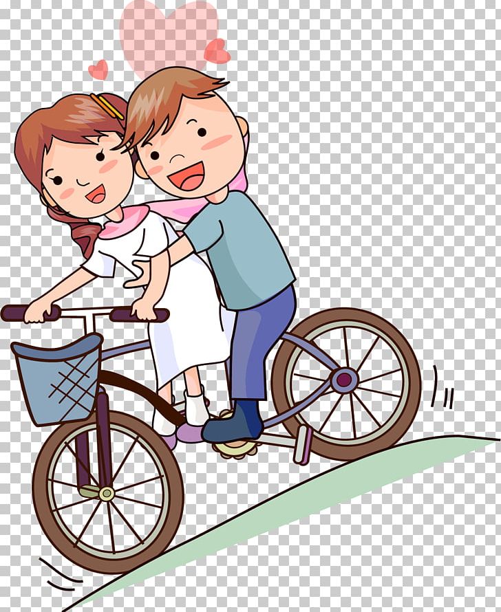 Cartoon Romance PNG, Clipart, Area, Art, Bicycle, Bicycle Accessory, Boy Free PNG Download