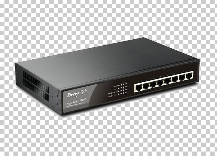Power Over Ethernet Network Switch DrayTek Vigor Switch P1090 Gigabit Ethernet PNG, Clipart, Audio Receiver, Computer Network, Electronic Device, Electronics, Ethernet Free PNG Download