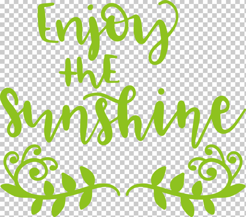 Sunshine Enjoy The Sunshine PNG, Clipart, Floral Design, Green, Leaf, Line, Logo Free PNG Download