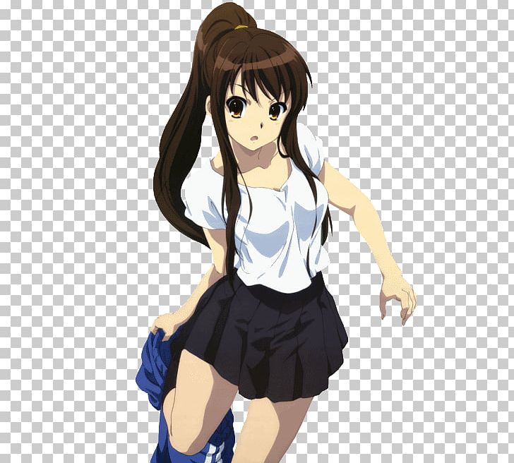 Haruhi Suzumiya Kyon Yuki Nagato Mikuru Asahina Ryoko Asakura PNG, Clipart, Anime, Arm, Black Hair, Brown Hair, Cartoon Free PNG Download
