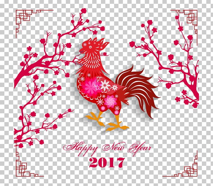 Wedding Invitation Chinese New Year Greeting Card Rooster New Years Day PNG, Clipart, Beak, Bird, Chicken, Chinese, Chinese Lantern Free PNG Download