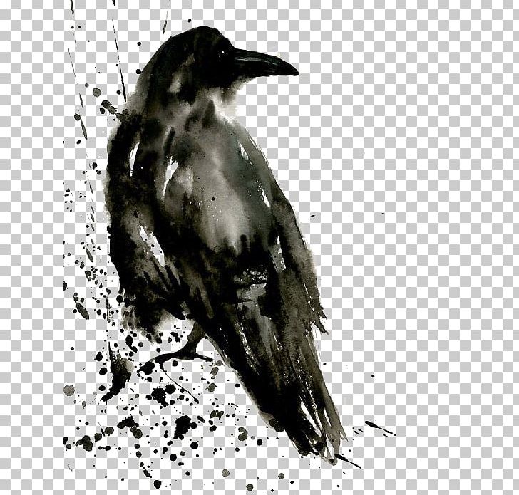 Common Raven Watercolor Painting Tattoo The Shining Isle PNG, Clipart, Animals, Art, Arts, Beak, Bird Free PNG Download
