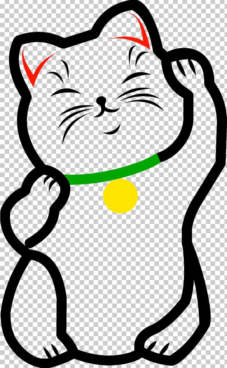 Cat Maneki-neko Luck Whiskers PNG, Clipart, Animals, Artwork, Black And White, Black Cat, Carnivoran Free PNG Download