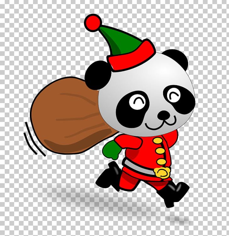 Giant Panda Santa Claus PNG, Clipart, Art, Artwork, Carnivoran, Cartoon, Christmas Free PNG Download