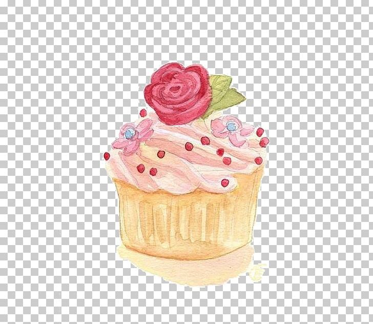 Cupcake Watercolor Painting Illustration PNG, Clipart, Art, Baking, Baking Cup, Birthday Cake, Buttercream Free PNG Download