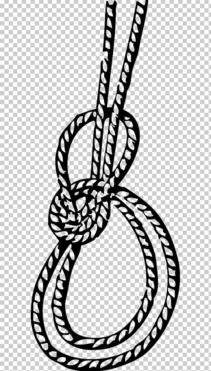 Bowline On A Bight Knot Running Bowline PNG, Clipart, Bend, Bight, Black And White, Body Jewelry, Bowline Free PNG Download