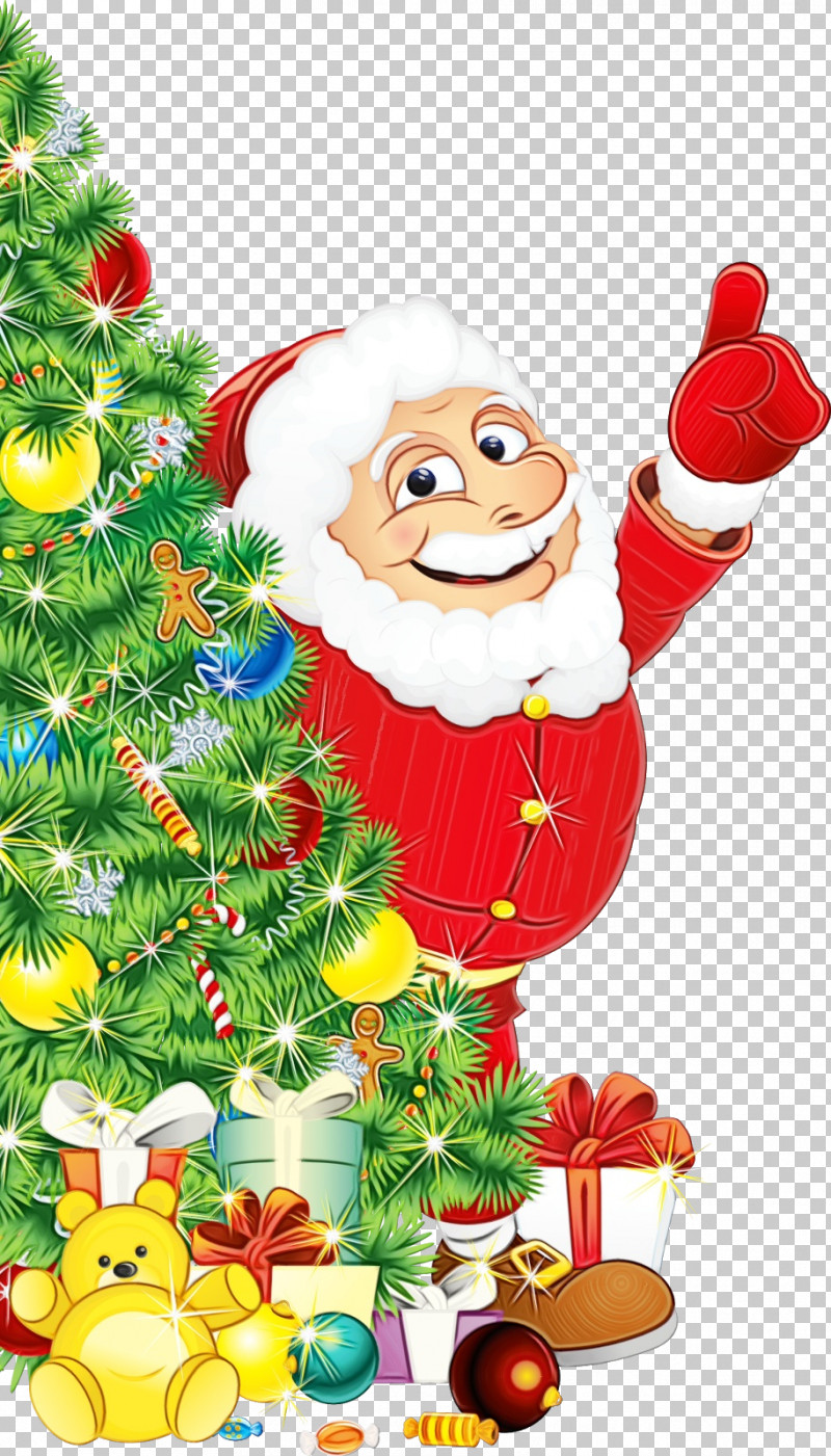 Santa Claus PNG, Clipart, Cartoon, Christmas, Conifer, Happy, Paint Free PNG Download