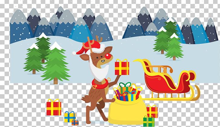 Reindeer Christmas Tree Gift PNG, Clipart, Cartoon, Christmas Decoration, Christmas Reindeer, Deer, Fictional Character Free PNG Download