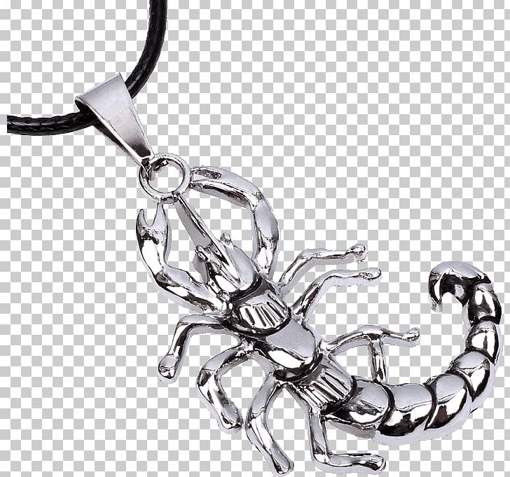 Charms & Pendants Earring Scorpion Silver Necklace PNG, Clipart, Body Jewelry, Bracelet, Chain, Charm Bracelet, Charms Pendants Free PNG Download