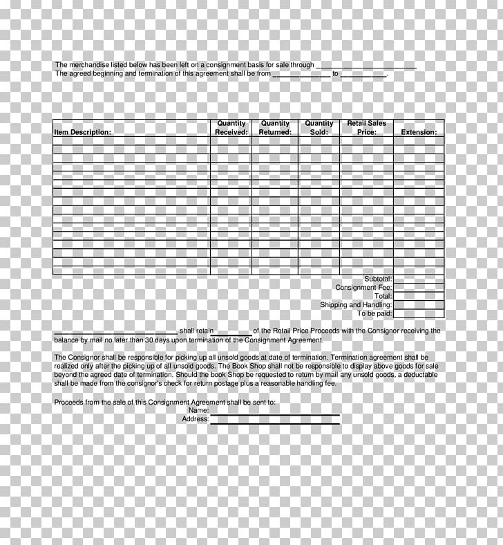 Document Consignment Agreement Consignment Stock Contract PNG, Clipart, Angle, Area, Black And White, Consignment, Consignment Stock Free PNG Download