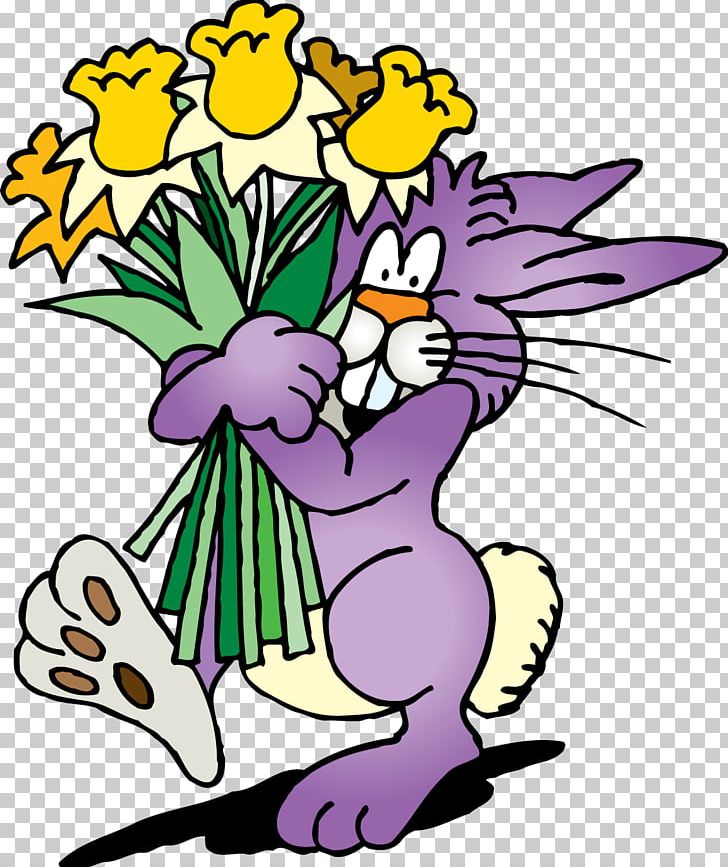 Hare Easter Bunny Flower Bouquet Holiday PNG, Clipart, Art, Artwork, Beak, Birthday, Cut Flowers Free PNG Download