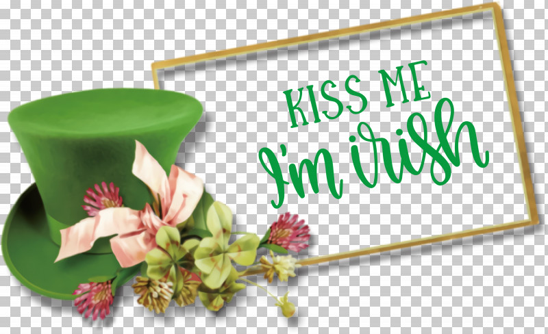 Saint Patrick Patricks Day Kiss Me PNG, Clipart, Bowler Hat, Floral Design, Floral Frame, Green, Hat Free PNG Download