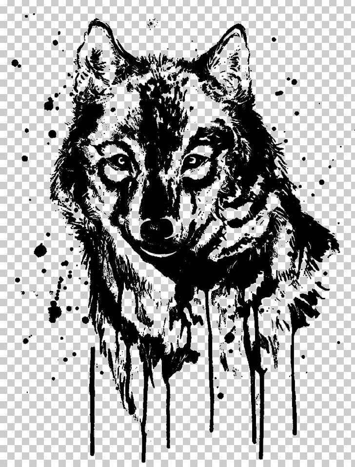Gray Wolf African Wild Dog Watercolor Painting Drawing PNG, Clipart, Animals, Art, Black And White, Canvas, Carnivoran Free PNG Download
