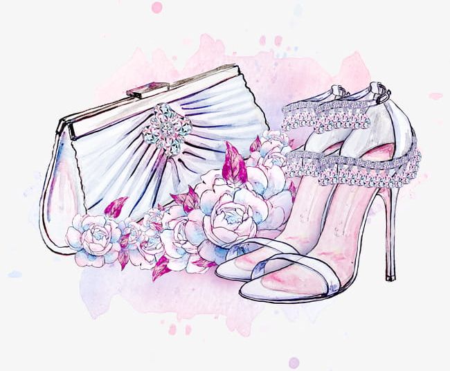 Women Shoes PNG, Clipart, Clutch, Flowers, Hand Painted, Hand Painted Illustration, High Heeled Free PNG Download