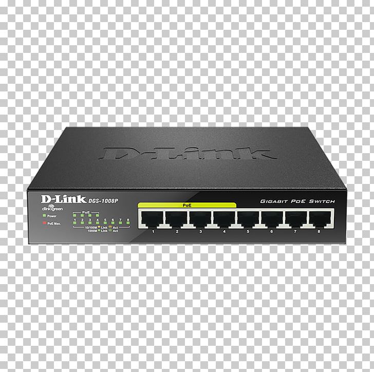Gigabit Ethernet Power Over Ethernet Network Switch D-Link DGS 1008P PNG, Clipart, Audio Receiver, Computer, Computer Network, Elec, Electronic Device Free PNG Download