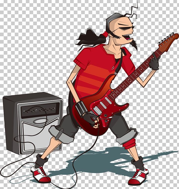 cartoon bass player