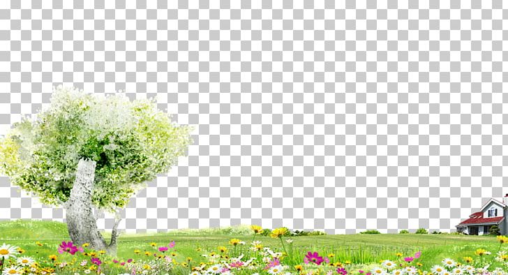 Trees And Flowers Green Grass Background Material PNG, Clipart, Building, Computer Wallpaper, Decorative Patterns, Download, Flora Free PNG Download