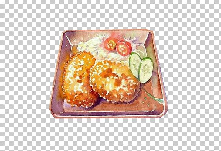 Fried Chicken Chicken Nugget Watercolor Painting Illustration PNG, Clipart, Art, Cherry, Chicken, Chicken Thighs, Cuisine Free PNG Download