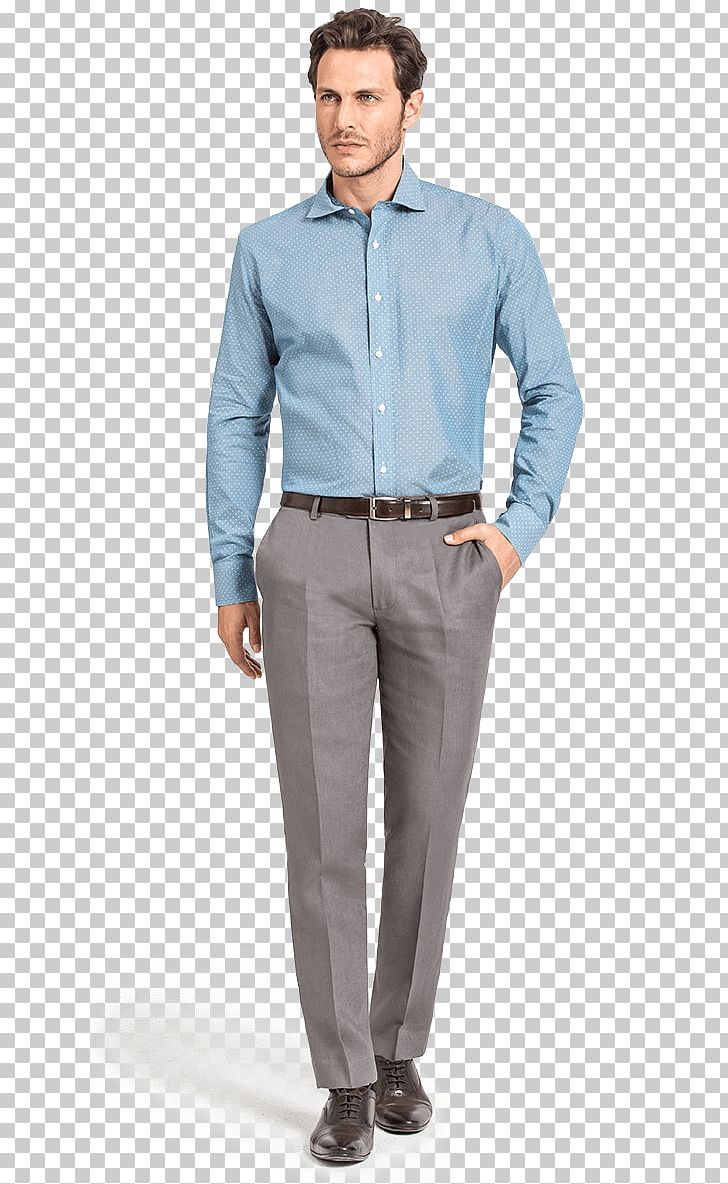 Premium Photo | A successful young handsome man in a formal shirt and pants  looks to the side with a smile