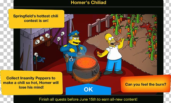 Homer Simpson The Simpsons: Tapped Out Chief Wiggum The Mysterious Voyage Of Our Homer The Simpsons PNG, Clipart, Cartoon, Chief Wiggum, Chili Con Carne, Competition, Cookoff Free PNG Download