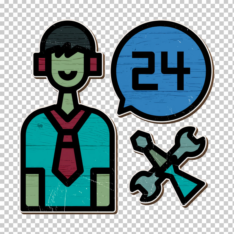 HD Customer Service Support 24/7 Green Icon PNG