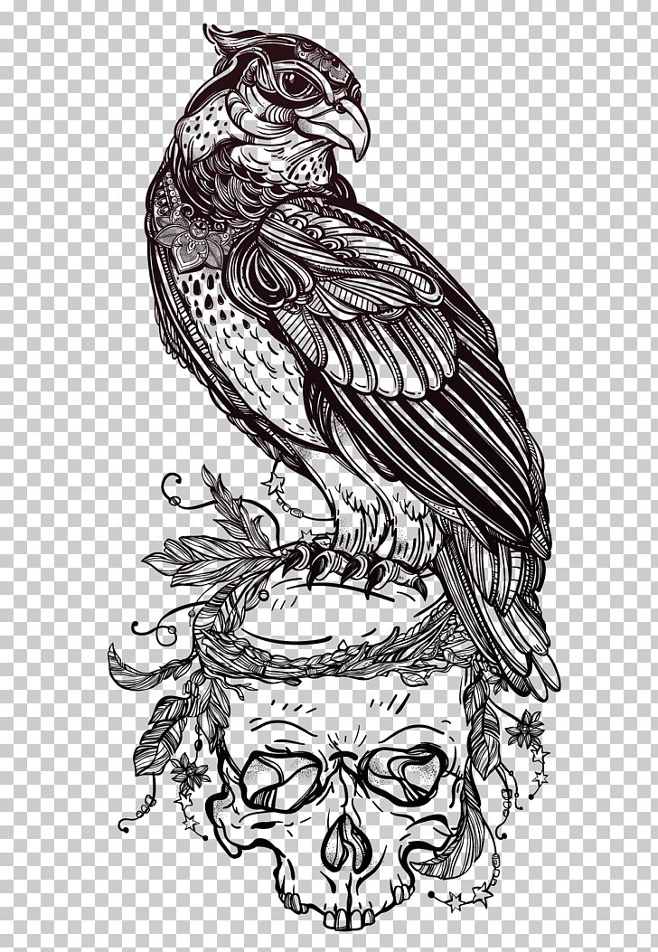 Bird Of Prey Owl Drawing Tattoo PNG, Clipart, Animal, Art, Beak, Bird,  Black And White Free