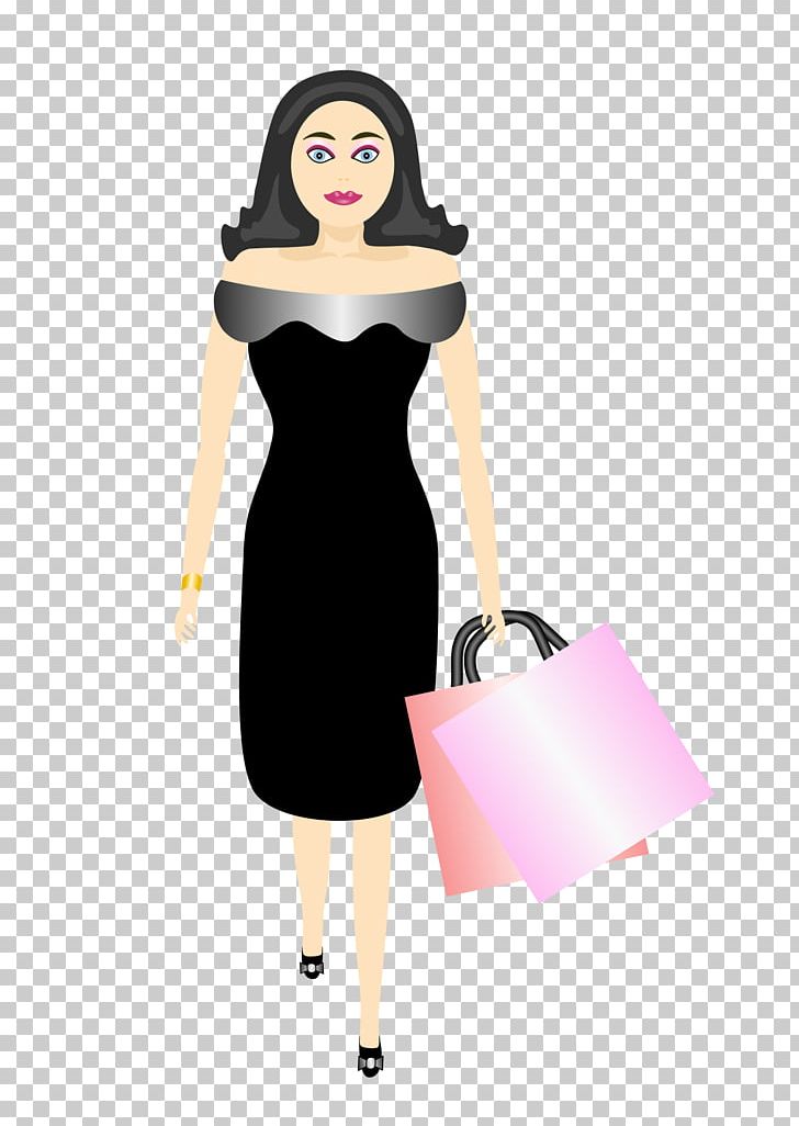 Shopping Computer Icons PNG, Clipart, Bag, Black Hair, Computer Icons, Dress, Fashion Model Free PNG Download