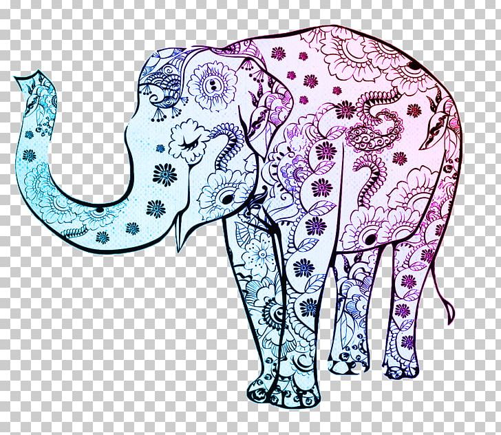 Indian Elephant Flower Ornament PNG, Clipart, African Elephant, Animals, Art, Asian Elephant, Clip Art Free PNG Download