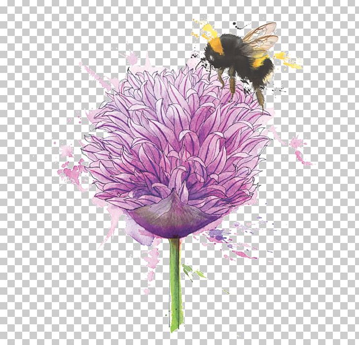 Floral Design Flower Chives Illustration PNG, Clipart, Art, Bee, Bee Hive, Bees Honey, Cartoon Bee Free PNG Download