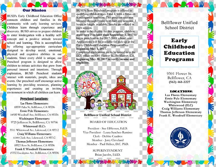 Washington Elementary School Bellflower Alternative Education Center Graphic Design Advertising PNG, Clipart, Advertising, Area, Bellflower, Brand, Brochure Free PNG Download