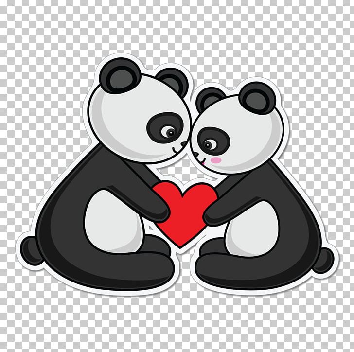 Giant Panda Love PNG, Clipart, Animals, Bear, Black, Cartoon, Couple Free PNG Download