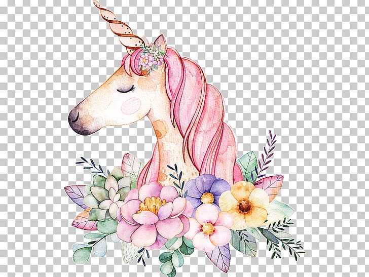 Floral Design Watercolor Painting Unicorn Digital Art PNG, Clipart, Canvas, Canvas Print, Coloring Book, Cut Flowers, Digital Free PNG Download