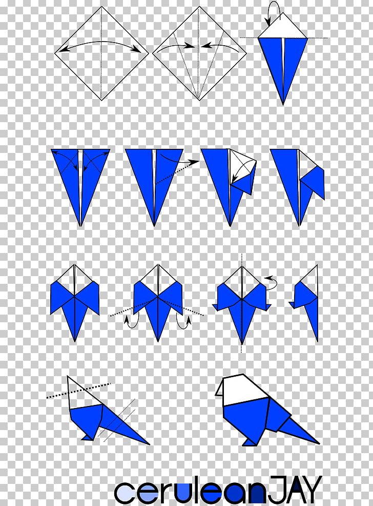 Origami Paper How-to Blue Jay Pattern PNG, Clipart, Angle, Area, Art, Art Paper, Bird Free PNG Download