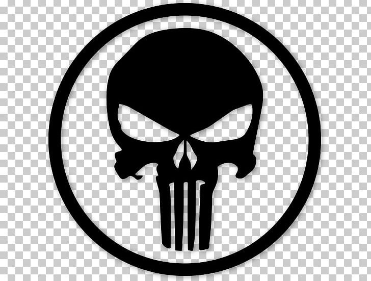 Punisher Decal Logo Bumper Sticker PNG, Clipart, American Comic Book, Bearded, Black And White, Bone, Brand Free PNG Download