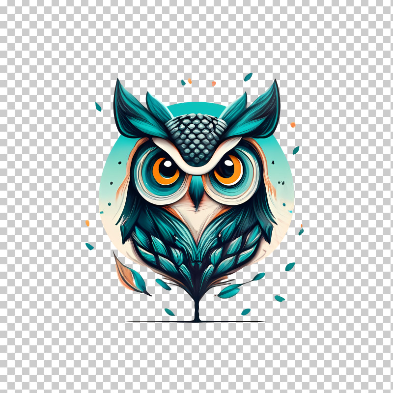 Owl Logo - Abstract Owl Illustration In Whimsical Style PNG