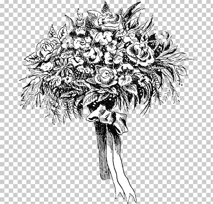 Flower Bouquet Drawing Rose PNG, Clipart, Art, Black And White, Bouquet, Bride, Costume Design Free PNG Download