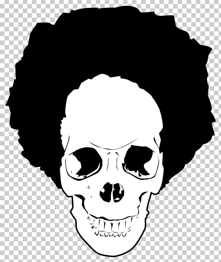 Afro Face Skull Hair PNG, Clipart, Afro, Black, Black And White, Bone, Face Free PNG Download