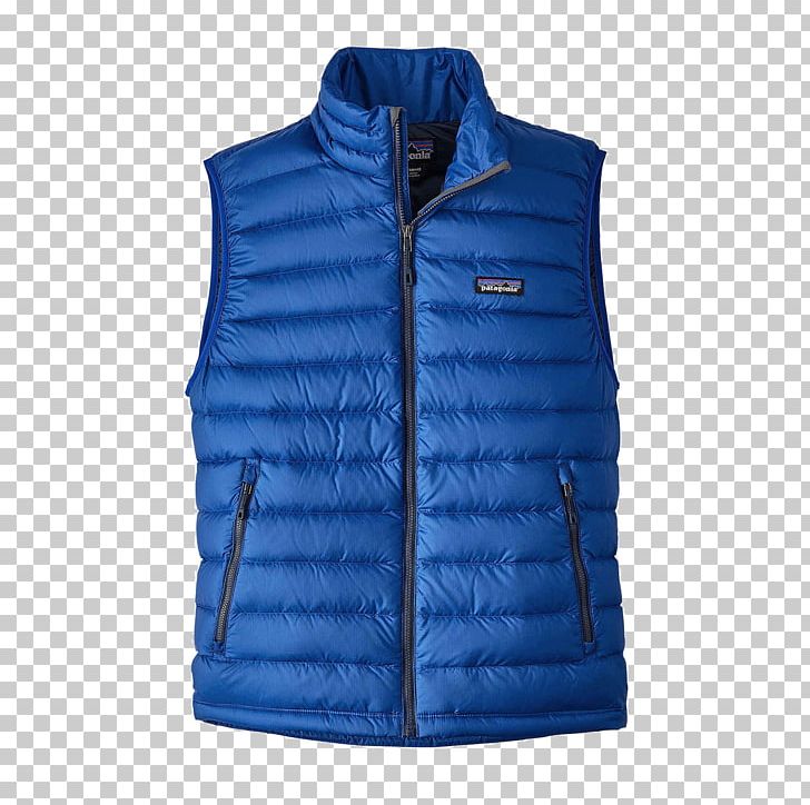 T-shirt Jacket Gilets Patagonia Down Feather PNG, Clipart, Blue, Clothing, Cobalt Blue, Down Feather, Electric Blue Free PNG Download