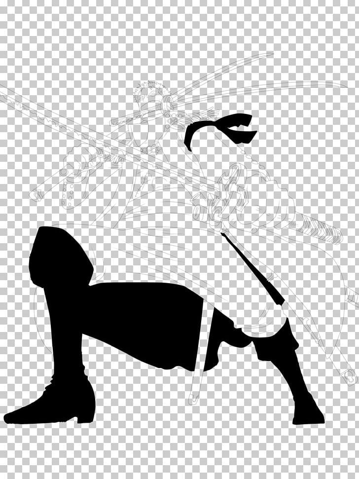 Roronoa Zoro Line Art One Piece Silhouette PNG, Clipart, Art, Black, Black And White, Character, Deviantart Free PNG Download