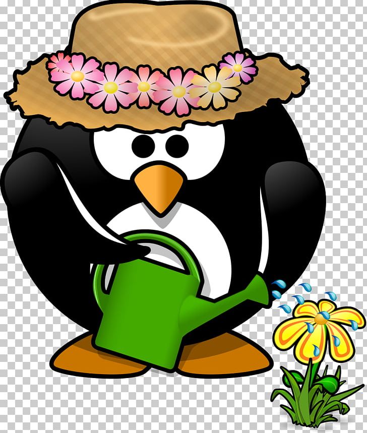 Penguin Gardening Flower Garden PNG, Clipart, Artwork, Beak, Bird, Color Garden, Community Gardening Free PNG Download