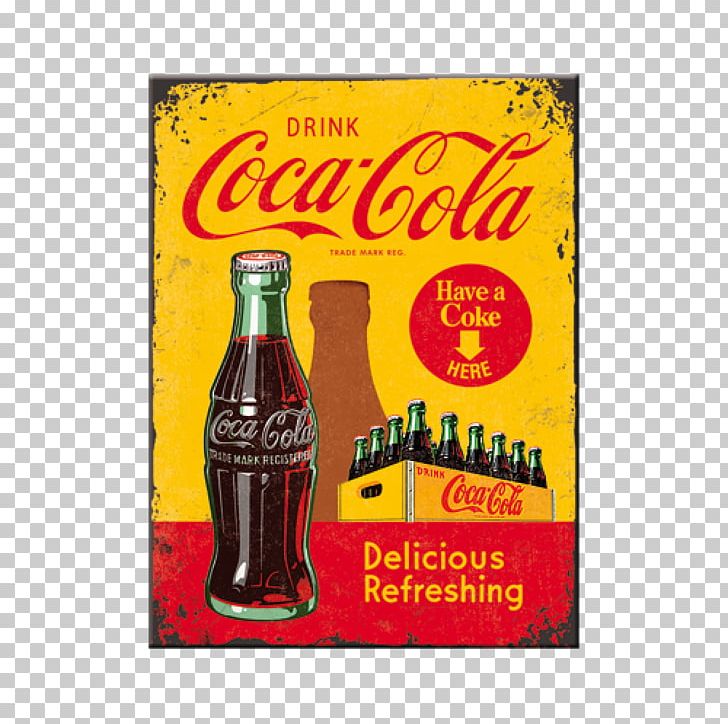 Coca-Cola Fizzy Drinks Bottle Tin Sign Coca Cola PNG, Clipart,  Free PNG Download