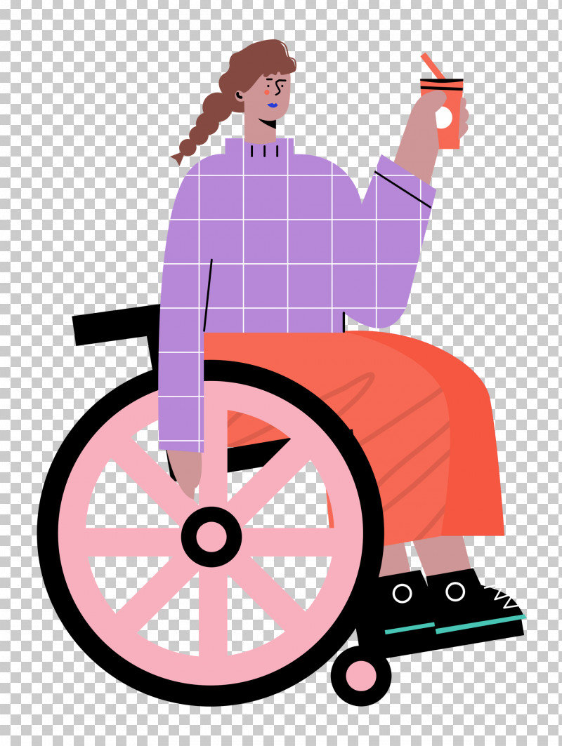 Sitting On Wheelchair Woman Lady PNG, Clipart, Behavior, Cartoon, Geometry, Human, Lady Free PNG Download