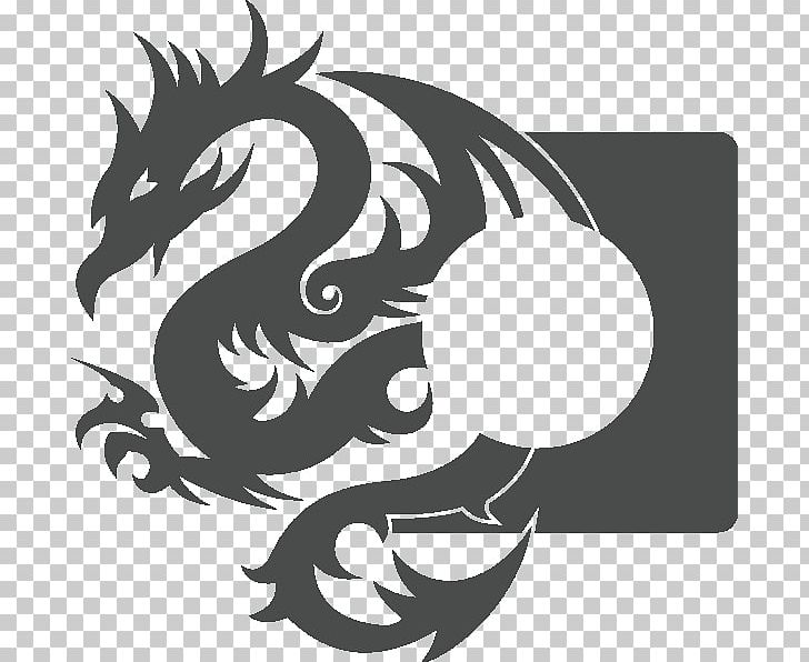 Chinese Dragon Sticker Carnivora PNG, Clipart, Animal, Art, Black, Black And White, Carnivoran Free PNG Download