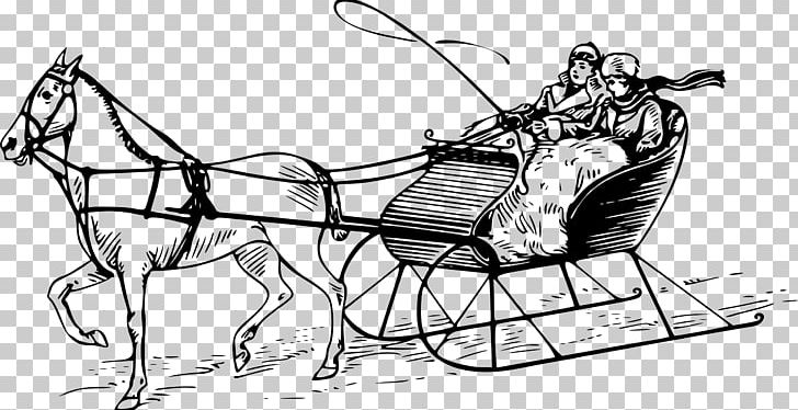 Horse Pulling Sled Pferdeschlitten PNG, Clipart, Animals, Art, Black And White, Carriage, Cartoon Free PNG Download
