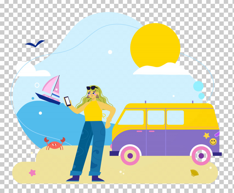 Seashore Day Vacation Travel PNG, Clipart, Cartoon, Drawing, Happiness, Painting, Travel Free PNG Download