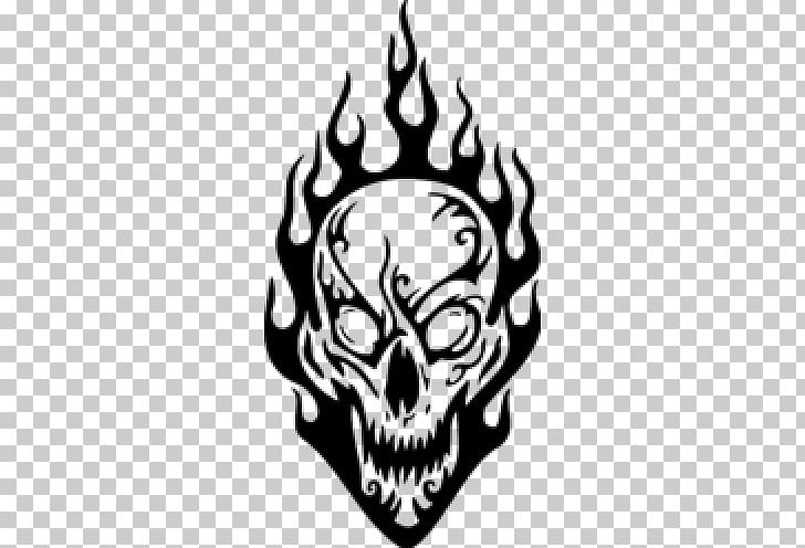 skulls on flames drawings