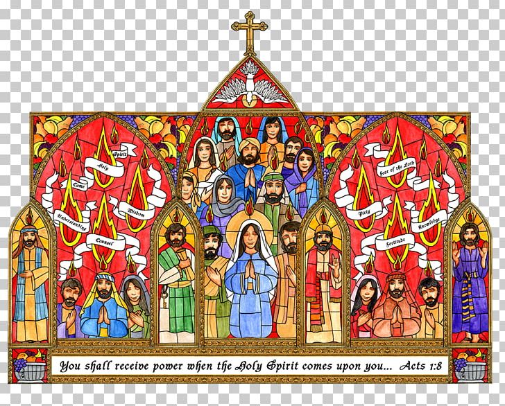 Stained Glass Window Pentecost Bulletin Board PNG, Clipart, Art, Bulletin Board, Catholic, Catholicism, Confirmation Free PNG Download